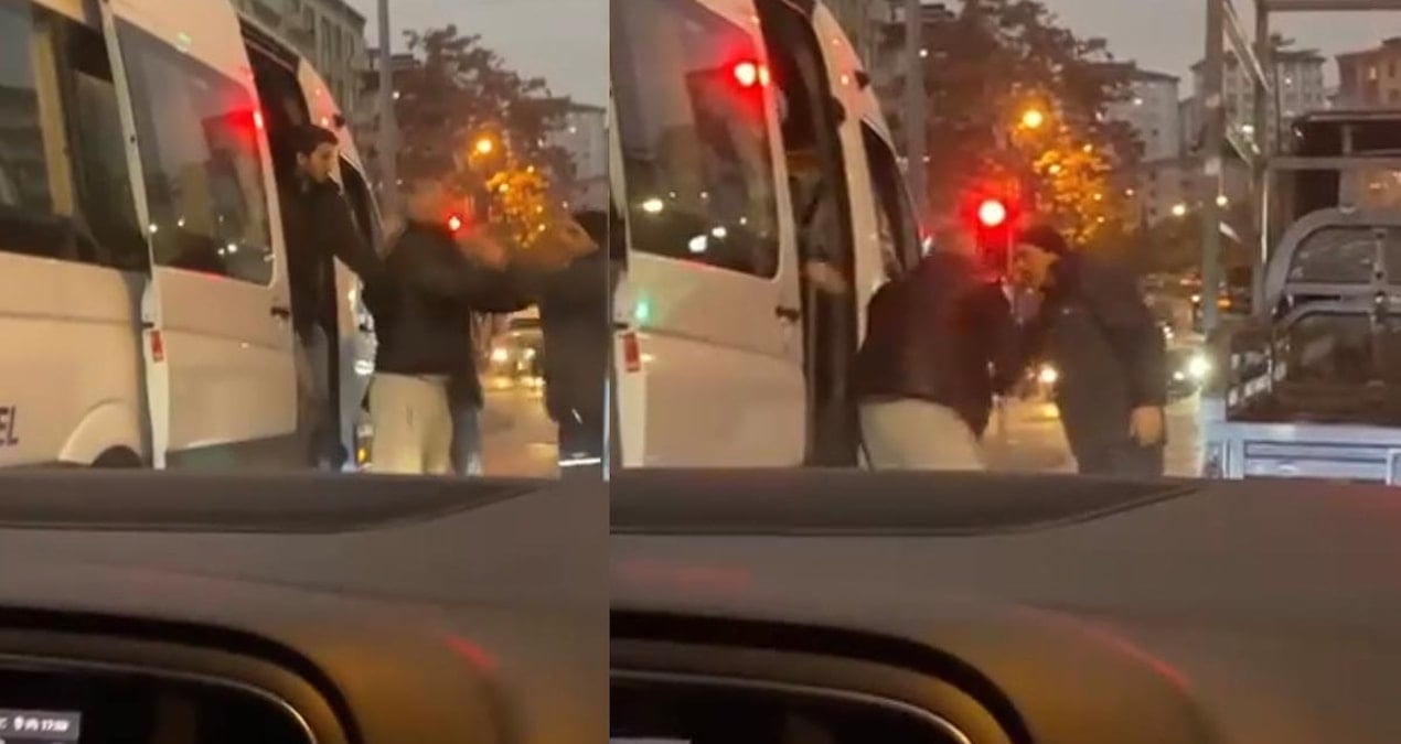 Servis şoförü kağıt toplayan kişiye yumruklu saldırdı