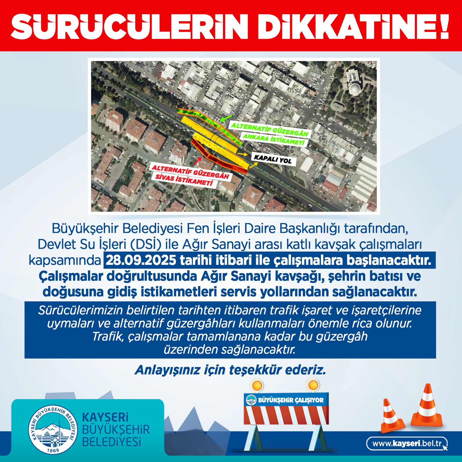Büyükşehir'den Sürücülere Uyarı