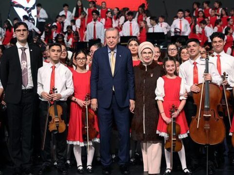 Cumhurbaşkanı Erdoğan, 19 Mayıs Bayramı Etkinlikleri Kapsamında Çocuk Orkestrası ve Korosunu Dinledi